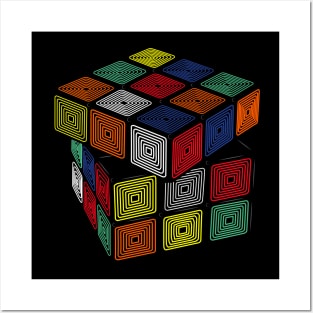 Electric Glow - Rubik's Cube Inspired Design for people who know How to Solve a Rubik's Cube Posters and Art